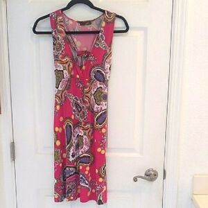 Mon Amie, Chic Pink and Purple Mini Dress